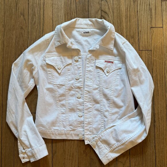 Hudson White Denim Jacket - M - Picture 1 of 2